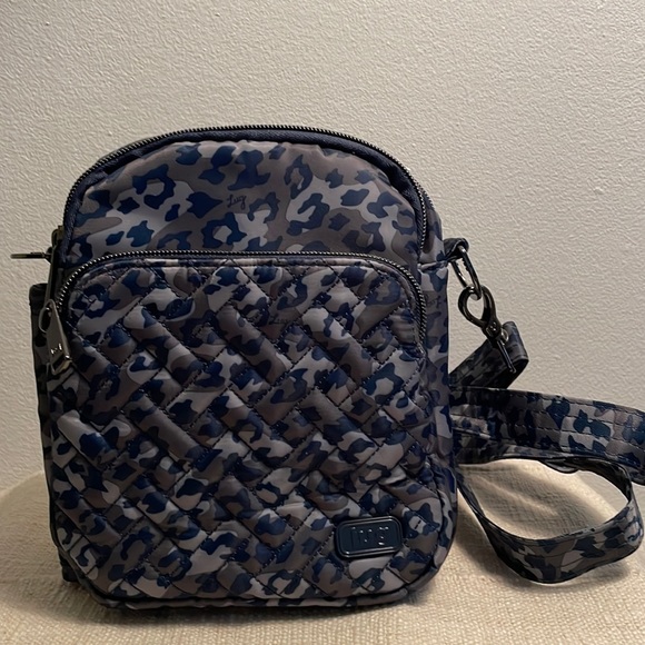 lug Bags Lug Can Can Blue Leporad Crossbodyshoulder And Belt Bag